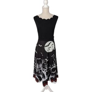 Rosegal Retro Pumpkin Bat Print Halloween Dress